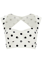 Dolce & Gabbana polka dot cotton bustier top with