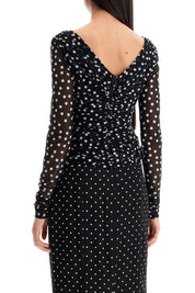 Dolce & Gabbana polka dot draped top with