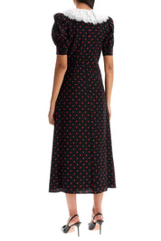 Alessandra Rich "polka dot silk midi dress"