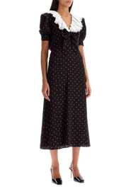 Alessandra Rich "polka dot silk midi dress"