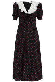 Alessandra Rich "polka dot silk midi dress"