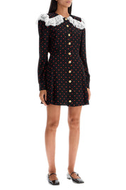 Alessandra Rich "silk polka dot mini dress