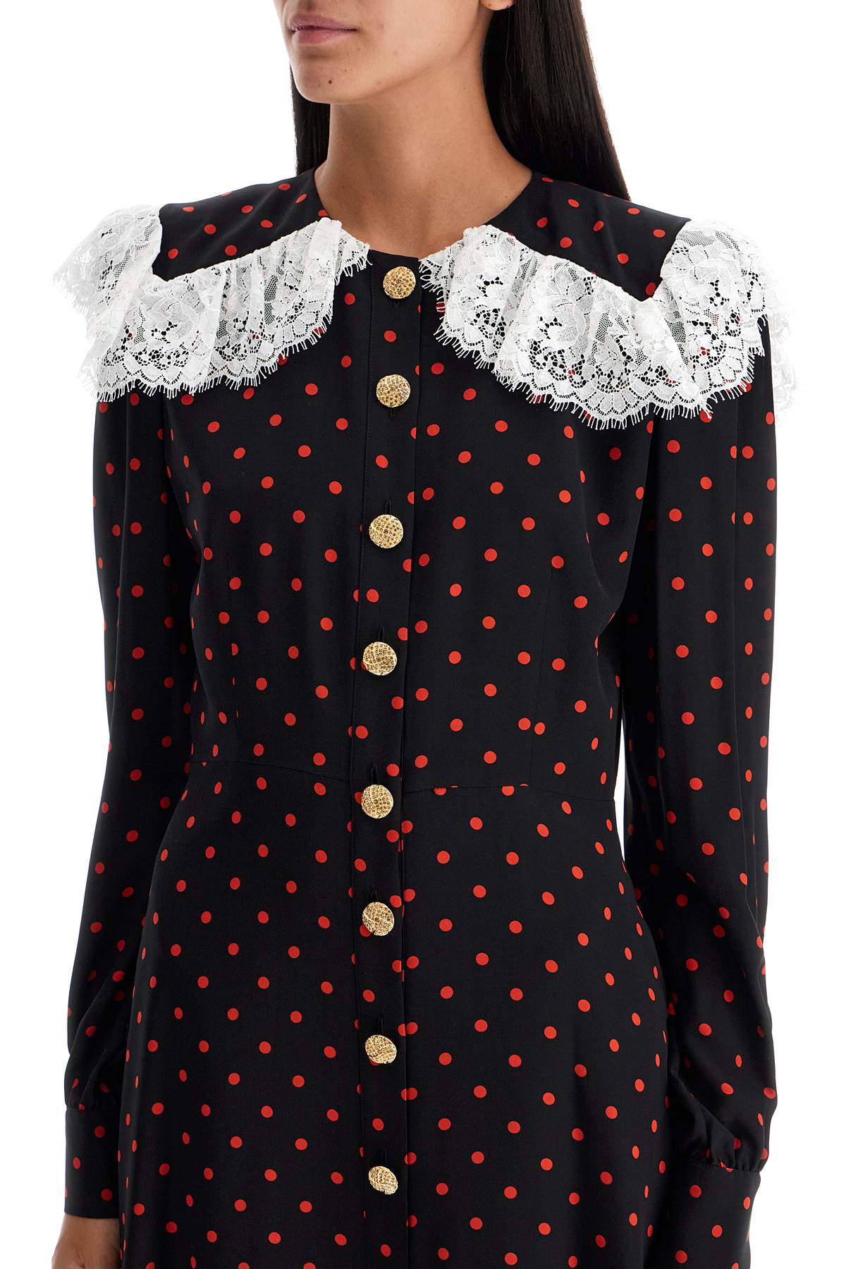 Alessandra Rich "silk polka dot mini dress