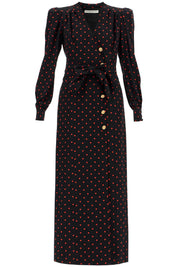 Alessandra Rich silk maxi dress with polka dots