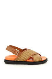 Marni leather and raffia fussbett sandals