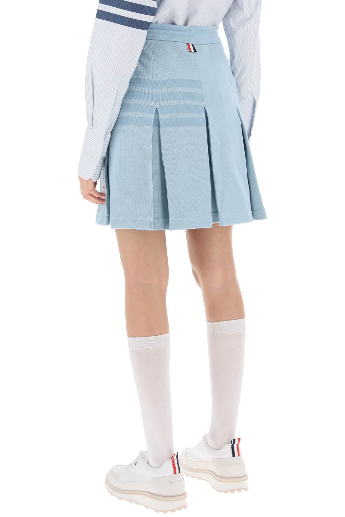 Thom Browne knitted 4-bar pleated skirt