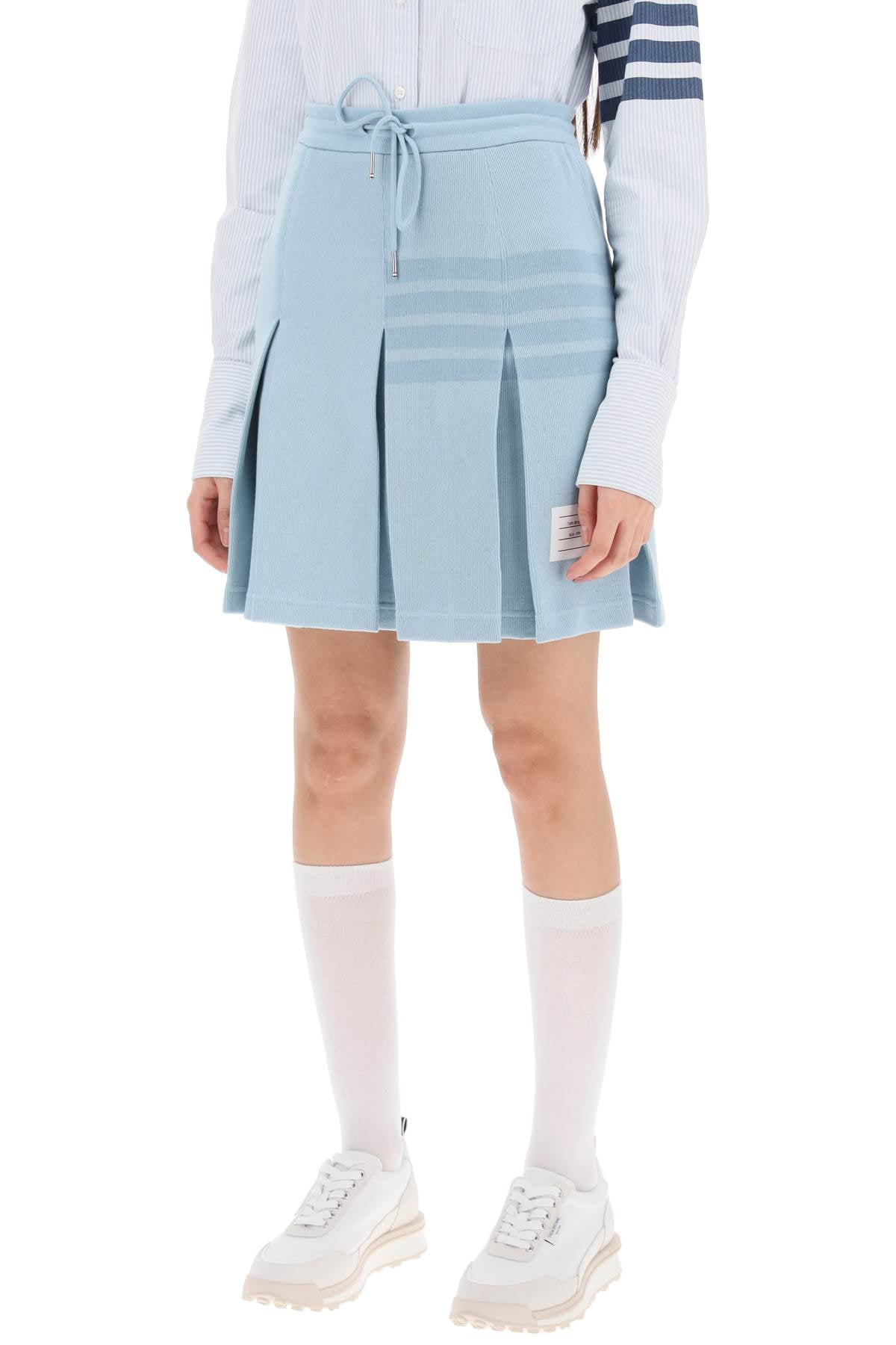 Thom Browne knitted 4-bar pleated skirt