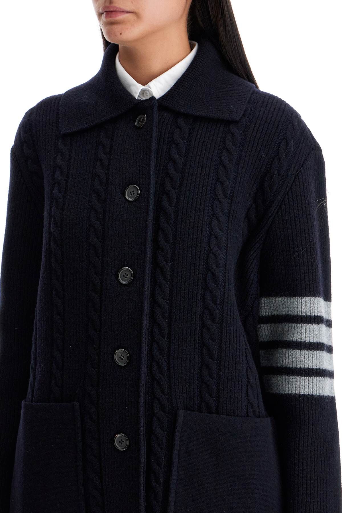 Thom Browne '4-bar heavy knit cardigan