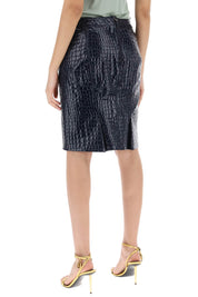 Tom Ford crocodile effect leather skirt