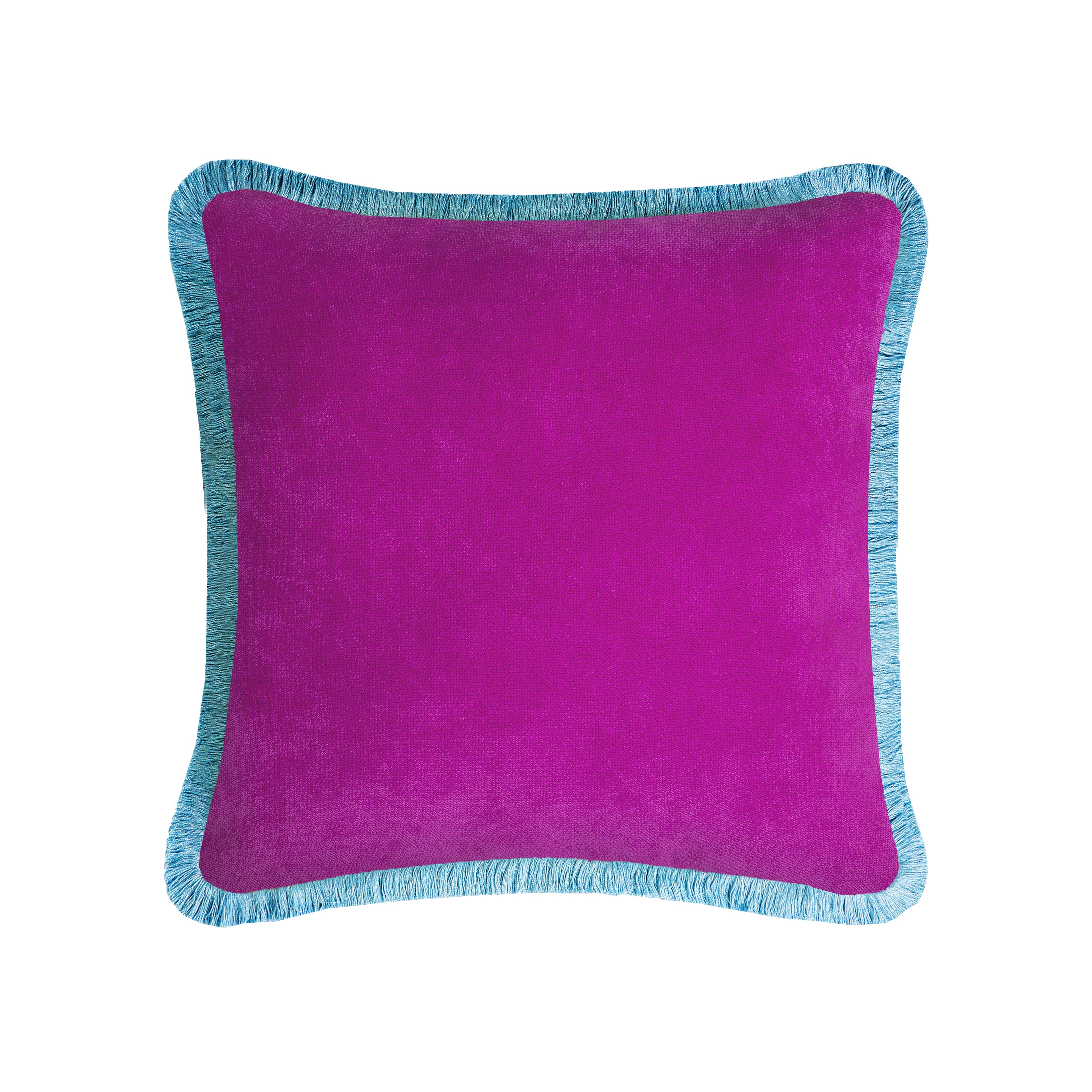 LO Decor Velvet Lilac & Blue Fringe Pillow