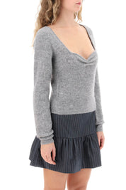 Ganni sweater with sweetheart neckline