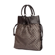 Isabella Mesh Calfskin Top Handle Bag - Taupe by Roberta Gandolfi