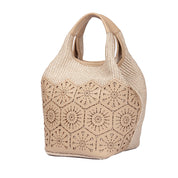 Roberta Gandolfi Giulia Calfskin & Cotton Raffia-Effect Top Handle Bag