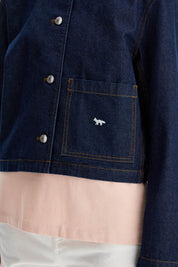 Maison Kitsune cropped denim jacket for women