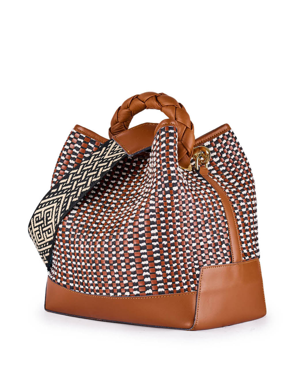 Viamailbag Coral Damier Brown Eco-Leather Bucket Bag