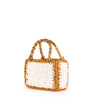 Viamailbag White Bamboo Handle Crochet Bag