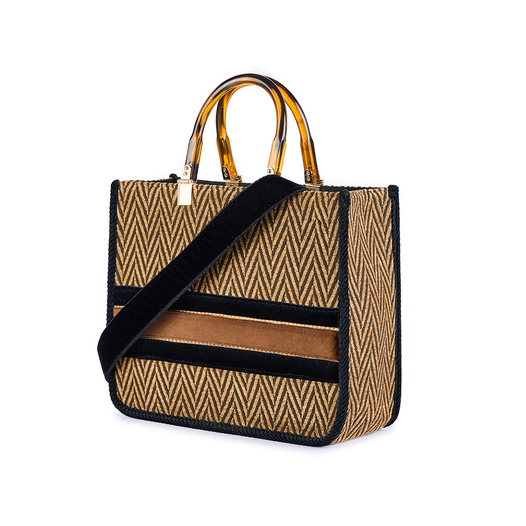 Meribel Velvet Chenille Top Handle Bag by ViaMailBag