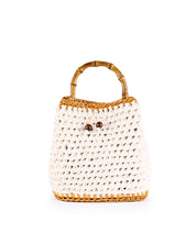 Naxos Crochet White Bamboo Handbag