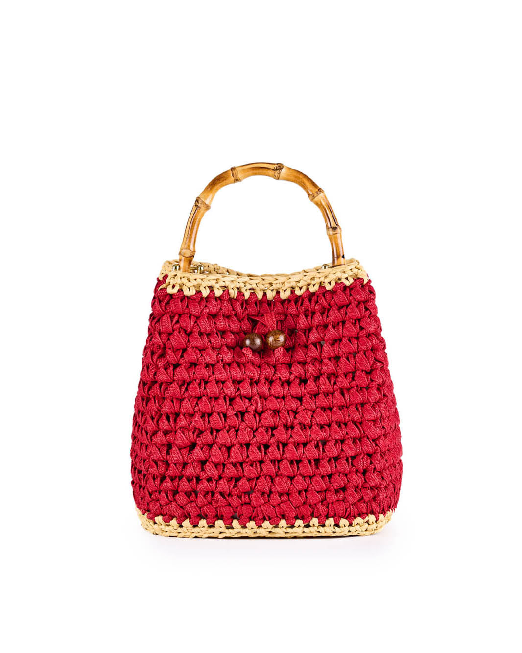 Naxos Crochet White Bamboo Handbag