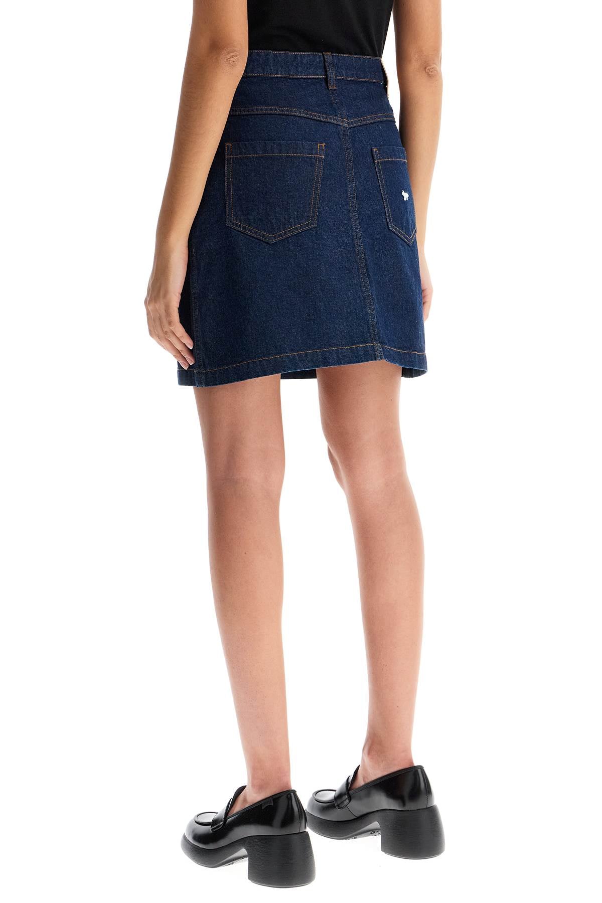 Maison Kitsune japanese denim mini skirt