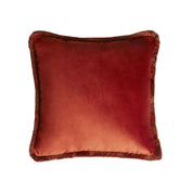 Lo Decor Major Velvet Fringe Cushion - Brick