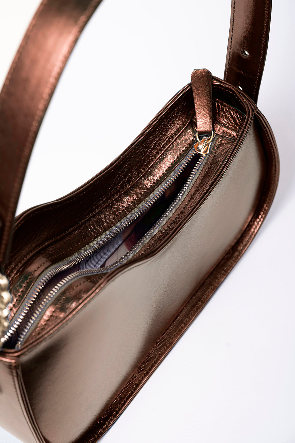 Onda Shimmering Calf Leather Baguette by Marco Trevisan