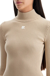 Courreges re-edition ribbed funnel-neck sweater