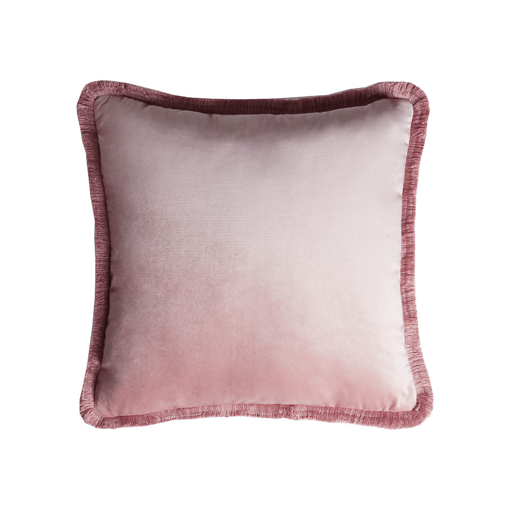 Lo Decor Major Collection Velvet Cushion with Pink Fringes