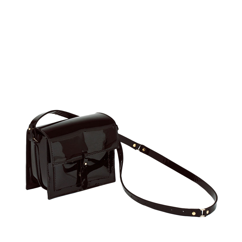 Sara Valente RMin Patent Leather Convertible Bag