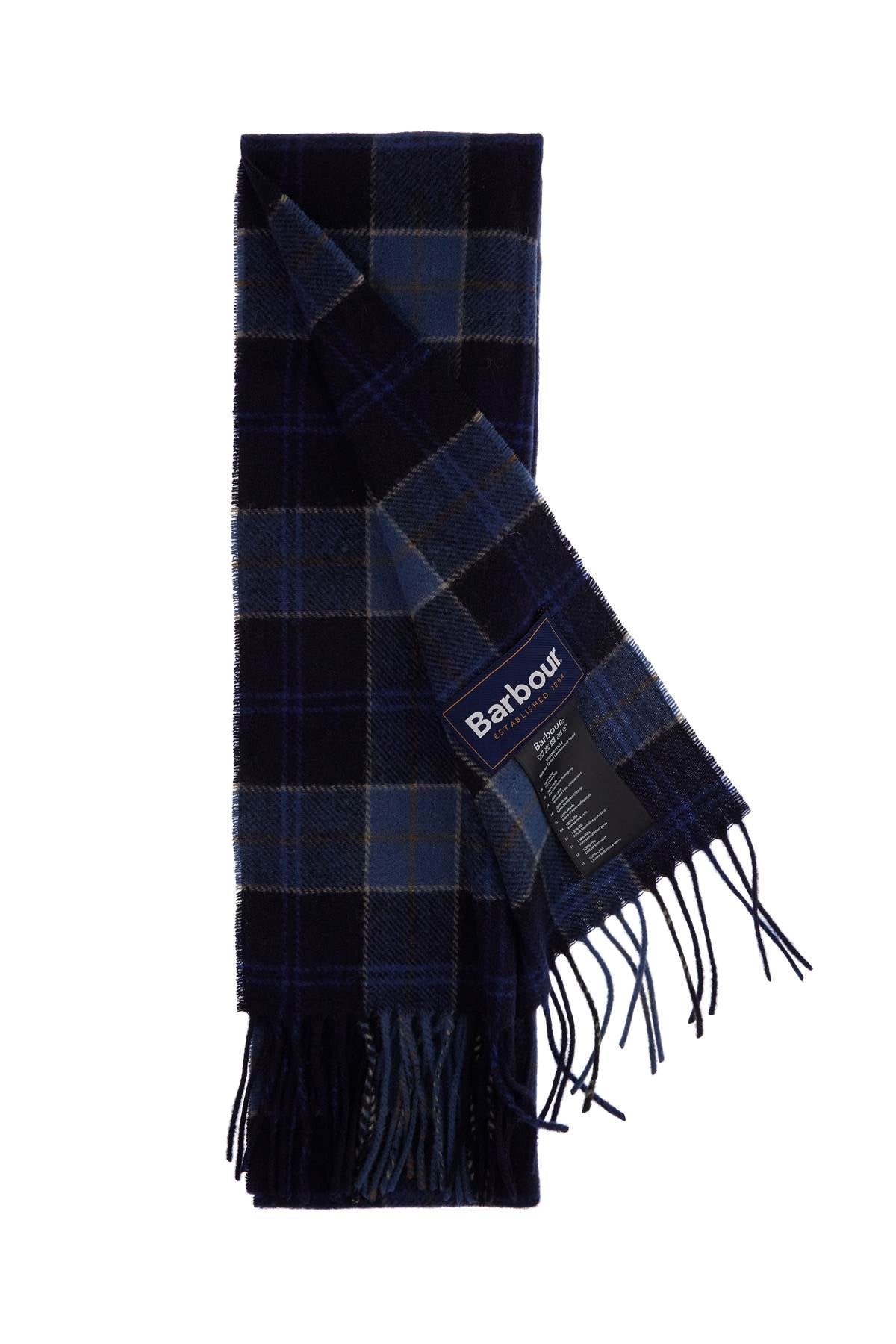 Barbour wool tartan scarf for