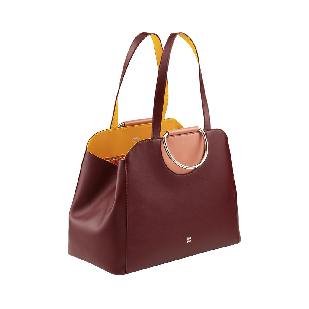 Verona Soft Leather Tote with Metal Handles by Dudubags
