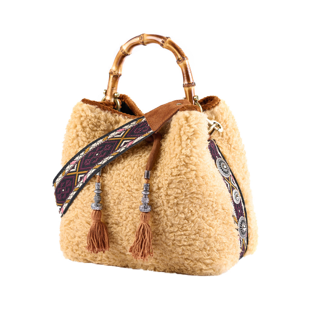 Cayos Teddy Eco-Fur Bucket Bag by Viamailbag