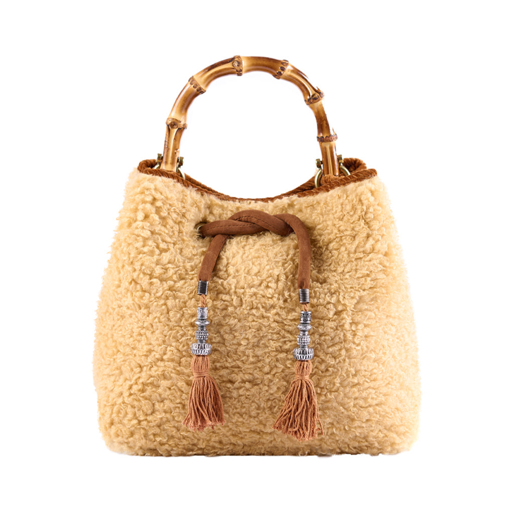 Cayos Teddy Eco-Fur Bucket Bag by Viamailbag
