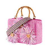 Antigua Raffia Cotton Top Handle Bag by Viamailbag