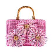 Antigua Raffia Cotton Top Handle Bag by Viamailbag