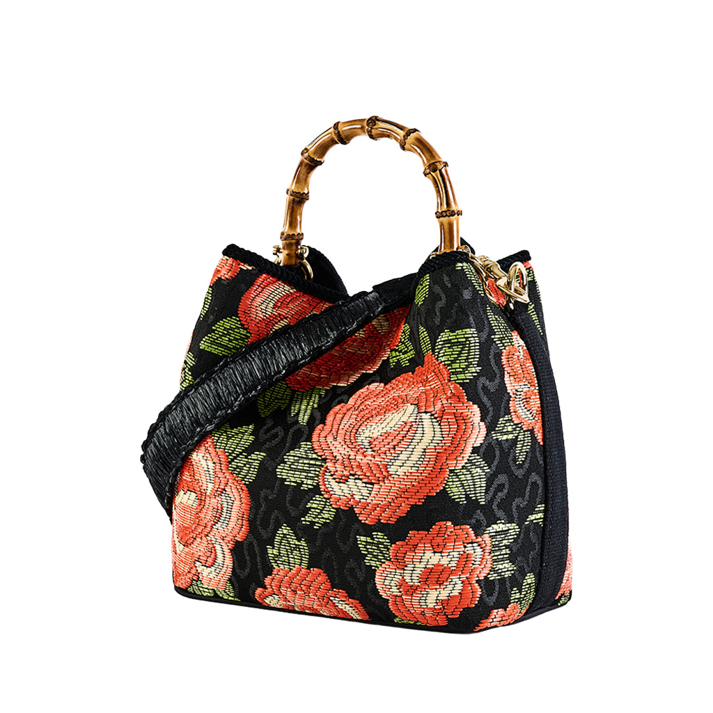 Viamailbag Coral Raffia Top Handle Bag