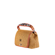 ViaMailBag Goa Crochet Raffia Top Handle Bag - Handmade in Italy