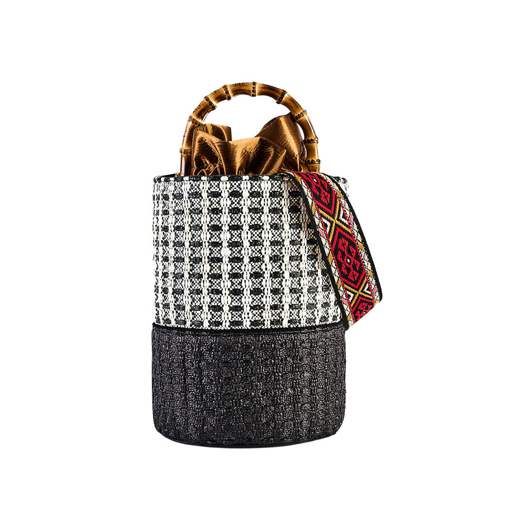 Naxos Cross Raffia Bucket Bag by Viamailbag