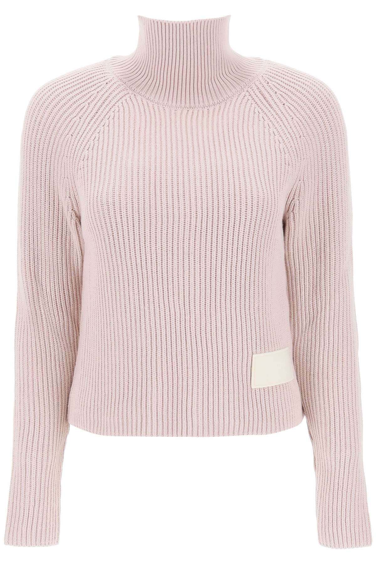 Ami Alexandre Matiussi English Rib Funnel Neck Sweater   Pink