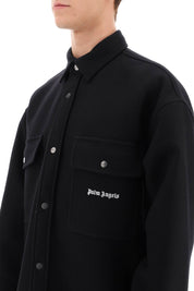 Palm Angels Heavy Wool Overshirt   Black