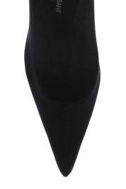 Dolce & Gabbana Stretch Tulle Thigh High Boots   Black