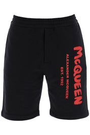 Alexander Mcqueen Jersey Graffiti Sweatshorts   White