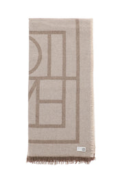 Toteme Cashmere Blend Monogram Scarf   Beige