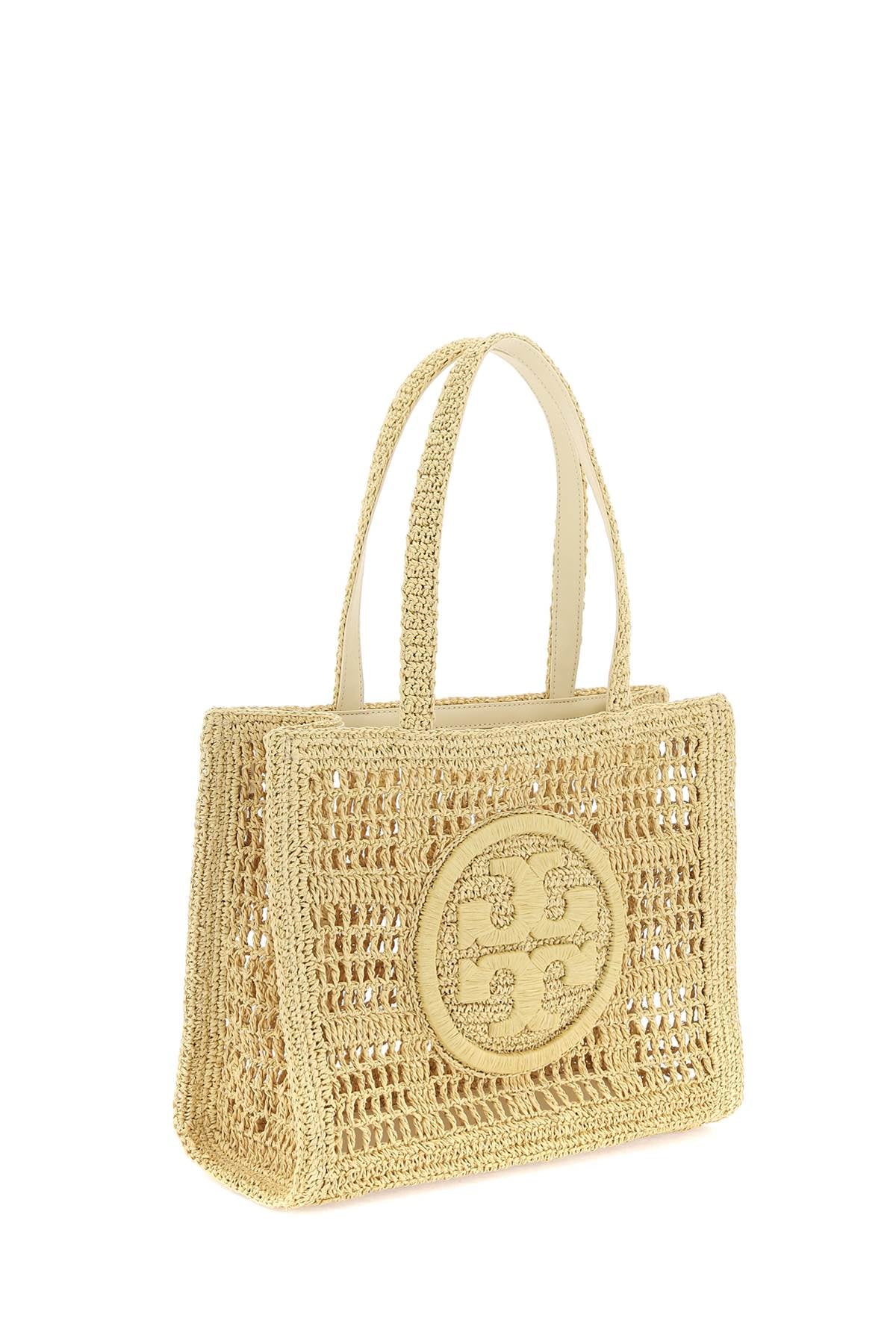 Tory Burch Ella Crochet Raffia Tote Bag In   Neutral