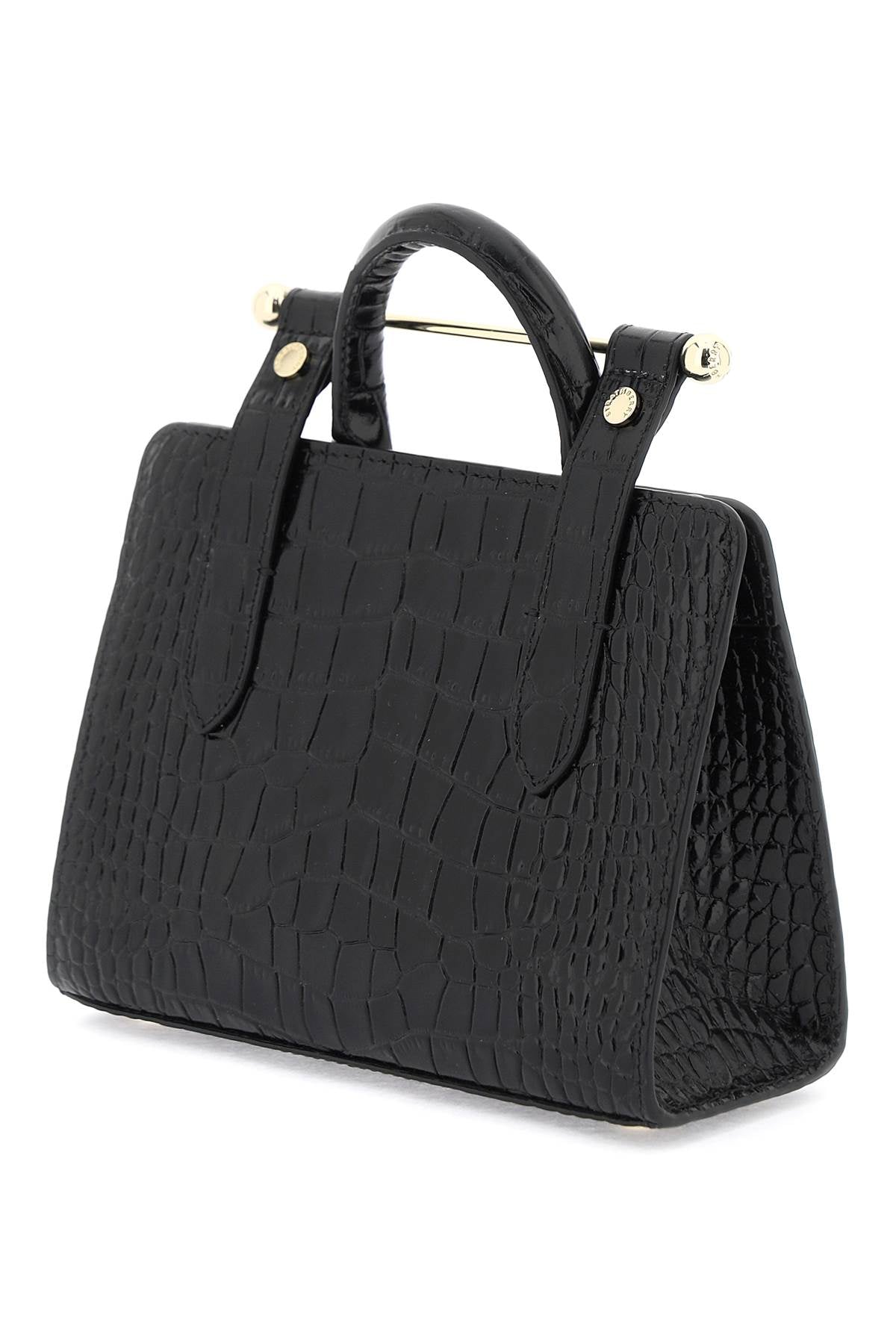 Strathberry Nano Tote Leather Bag   Black