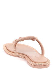 Tory Burch Pavé Leather Thong Sandals   Pink