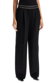 Acne Studios Wide Twill Pants With Elastic Waistband   Black