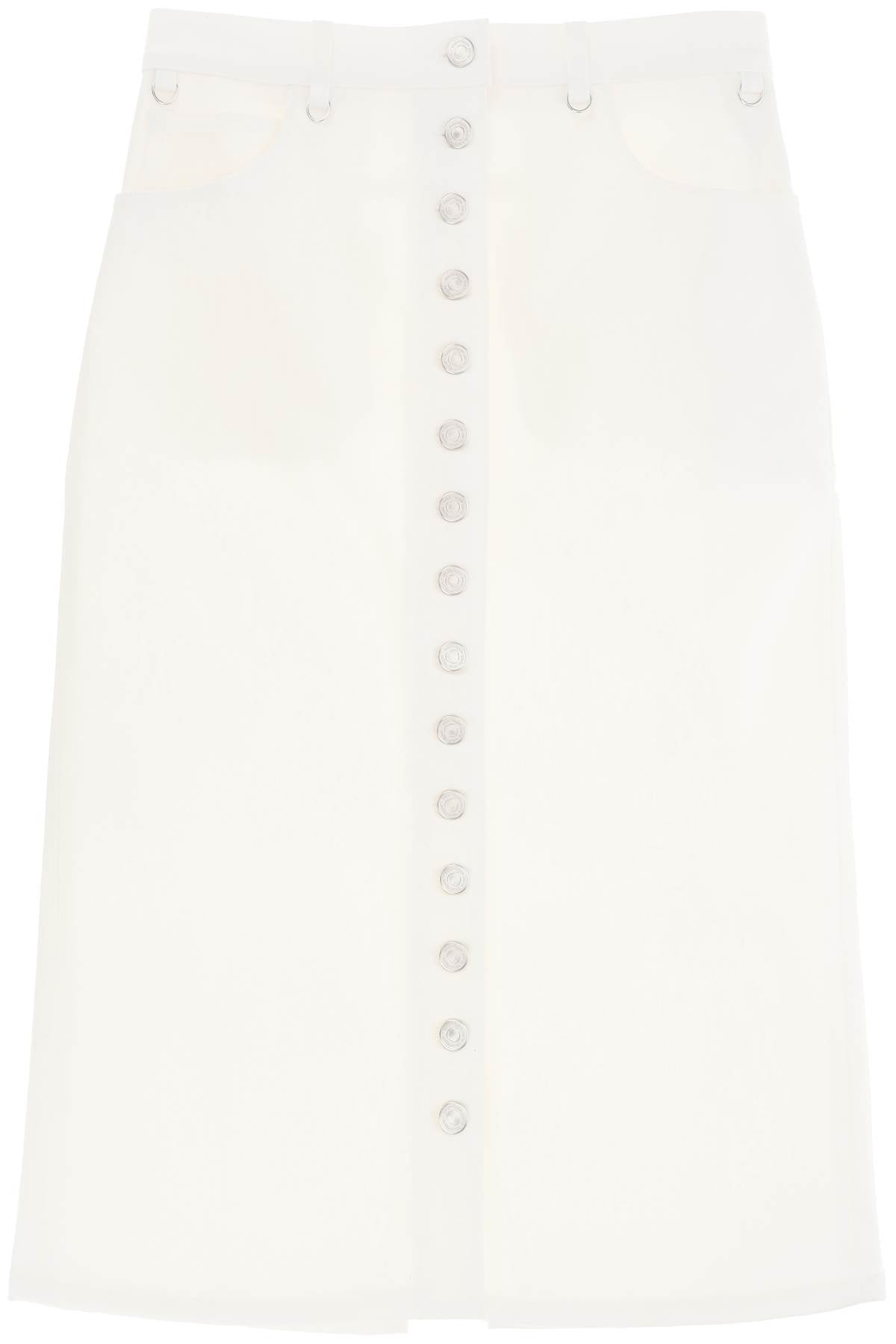 Courreges Replace With Double Quotedenim Midi Skirt With Multif   White