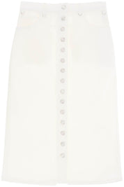 Courreges Replace With Double Quotedenim Midi Skirt With Multif   White