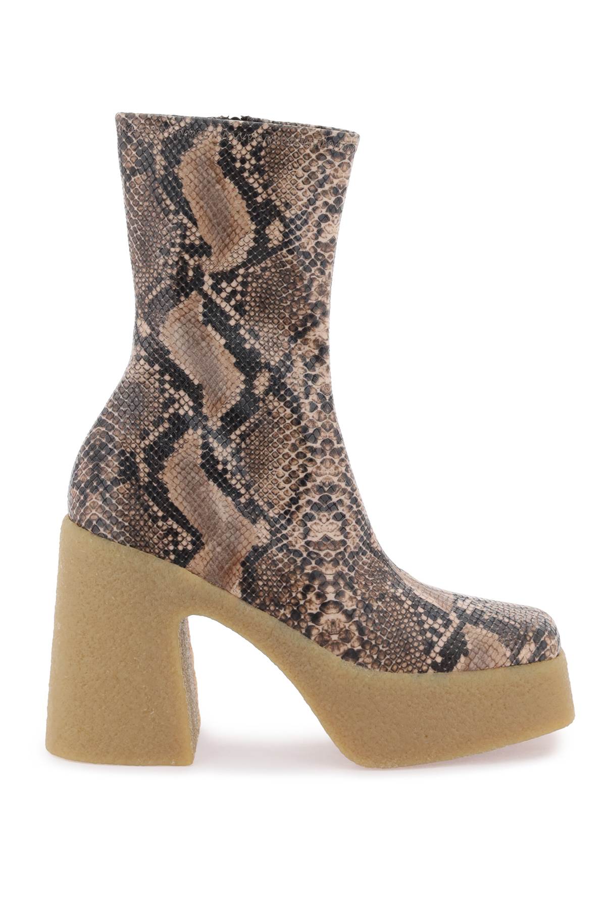 Stella Mc Cartney Skyla Wedge Ankle Boots In Alter Python   Brown